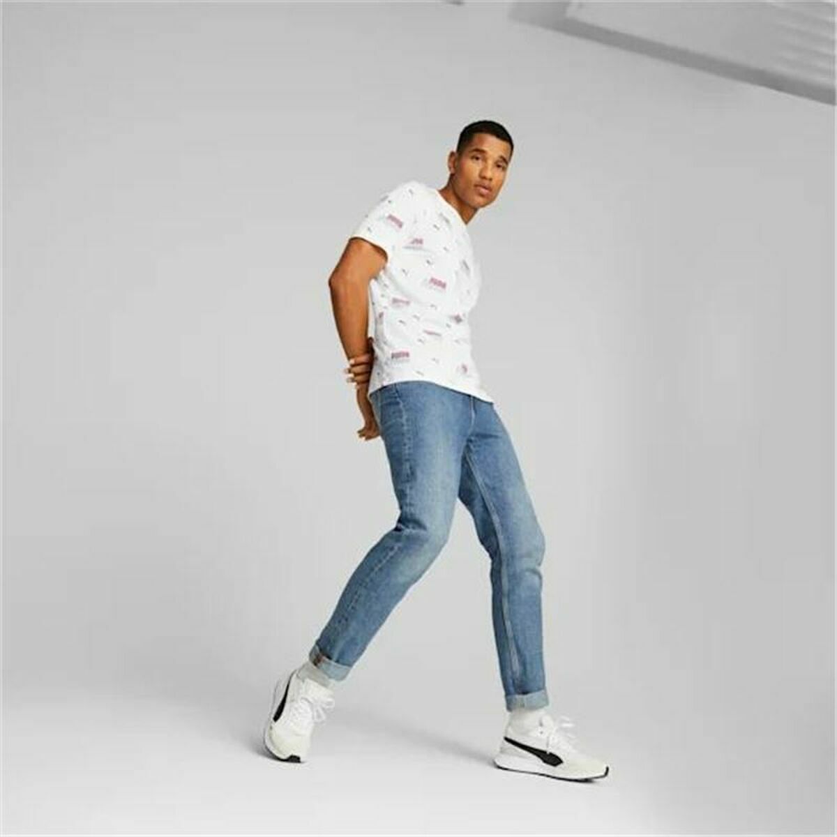 Shirt Puma  Ess+ Logo Power Wit Uniseks