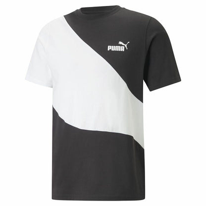 Heren-T-Shirt met Korte Mouwen Puma Powert Wit Zwart