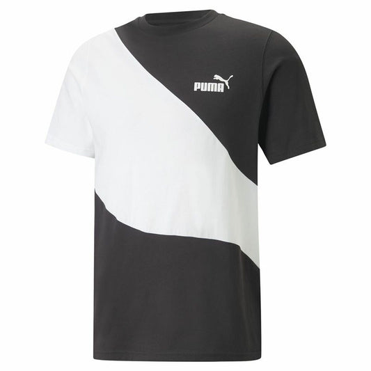 Heren-T-Shirt met Korte Mouwen Puma Powert Wit Zwart