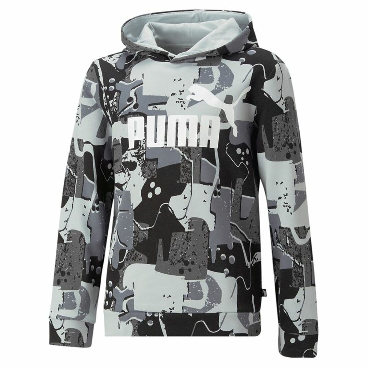 Kinderhoodie Puma Essentials+ Street Art Zwart Grijs