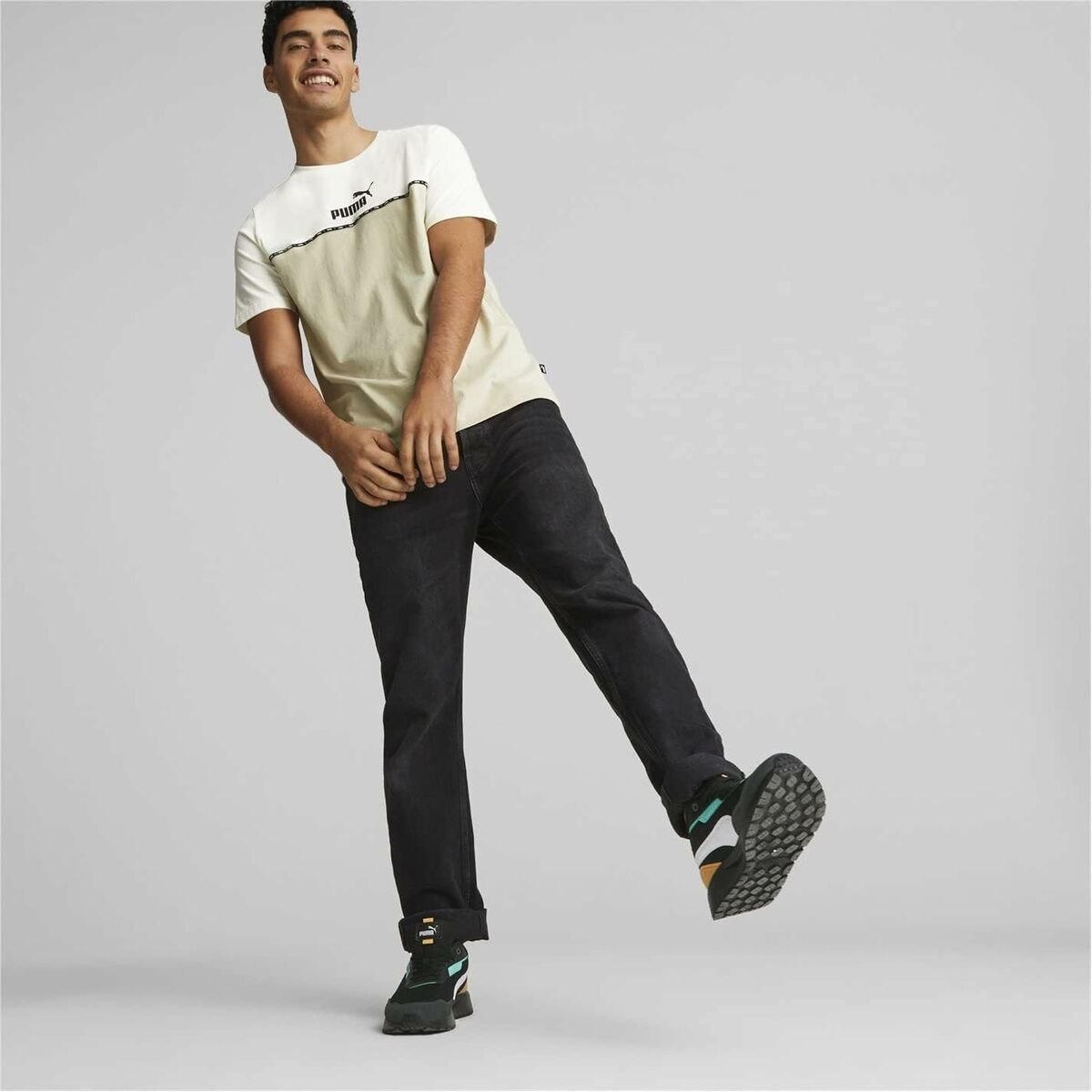 Shirt Puma Ess Block X Tape Beige Mannen