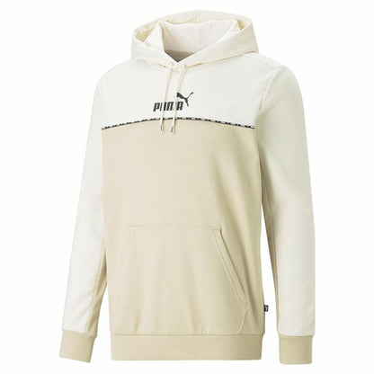 Herenhoodie Puma Block X Tape  Beige
