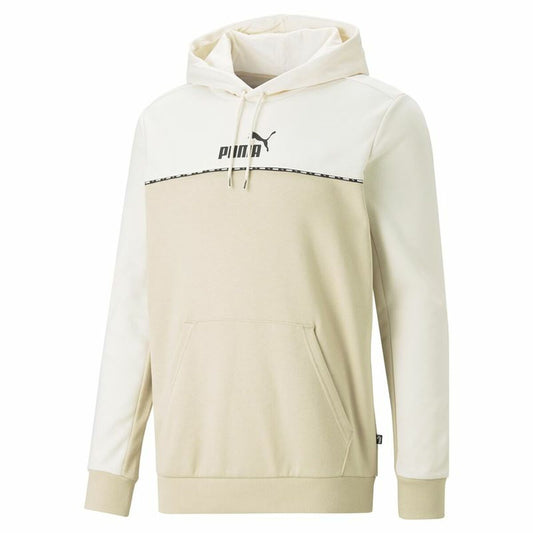 Herenhoodie Puma Block X Tape  Beige