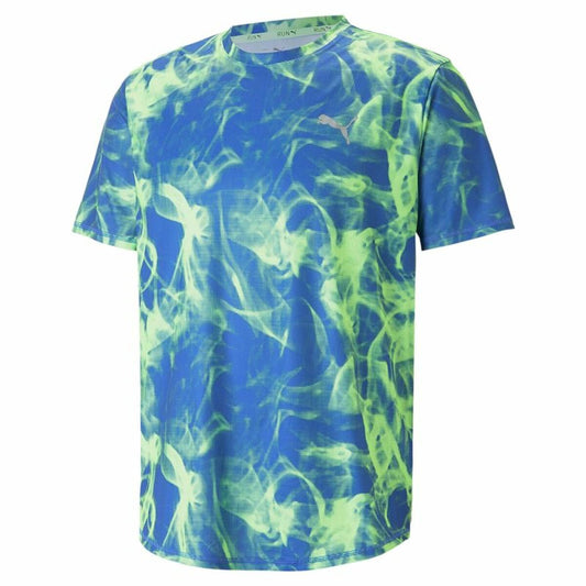 Heren-T-Shirt met Korte Mouwen Puma Run Favorite Blauw Groen