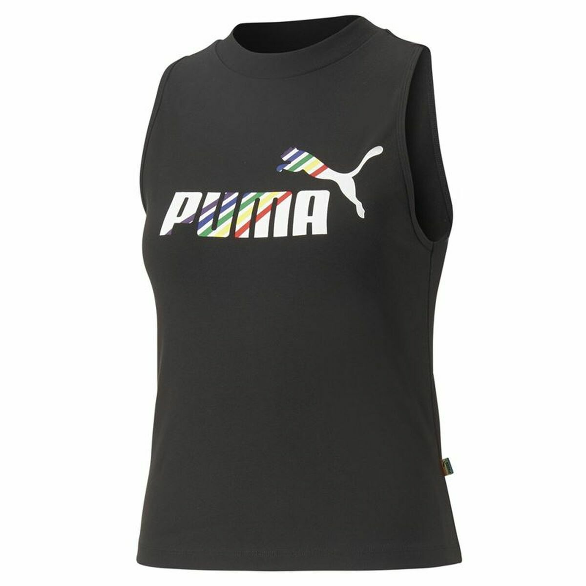 Dames-T-Shirt met Korte Mouwen Puma Ess+ Love Is Love Sl Zwart