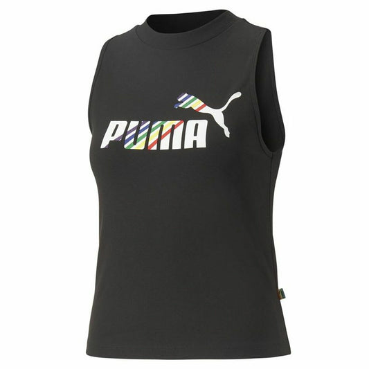 Dames-T-Shirt met Korte Mouwen Puma Ess+ Love Is Love Sl Zwart
