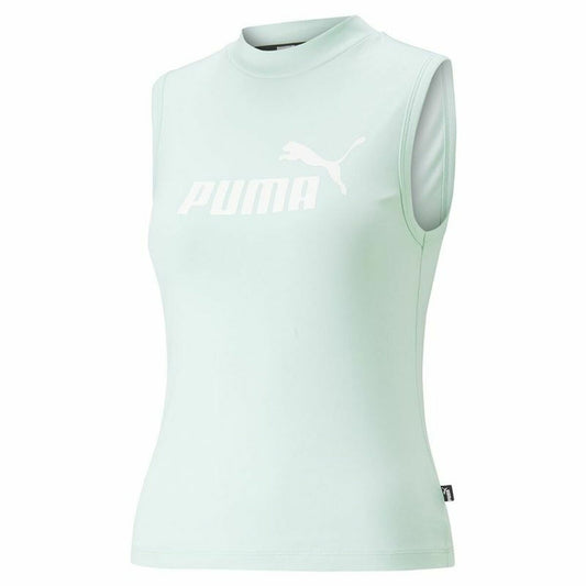 Dames-T-Shirt met Korte Mouwen Puma Slim Logo Tank Aquamarijn