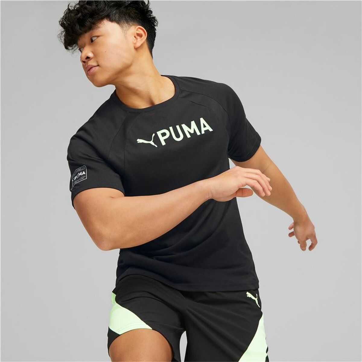 Heren-T-Shirt met Korte Mouwen Puma Ultrabreathe Triblend Zwart