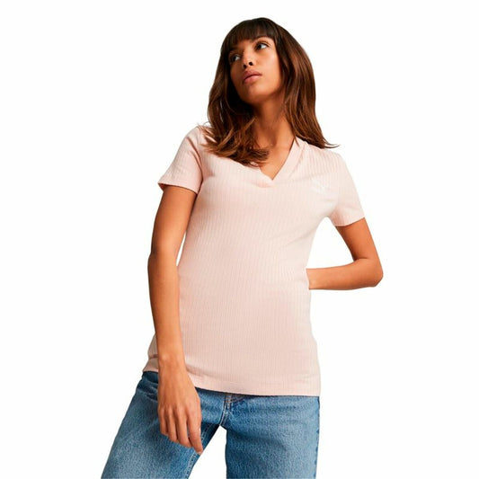 Dames-T-Shirt met Korte Mouwen Puma  Classics Zalm