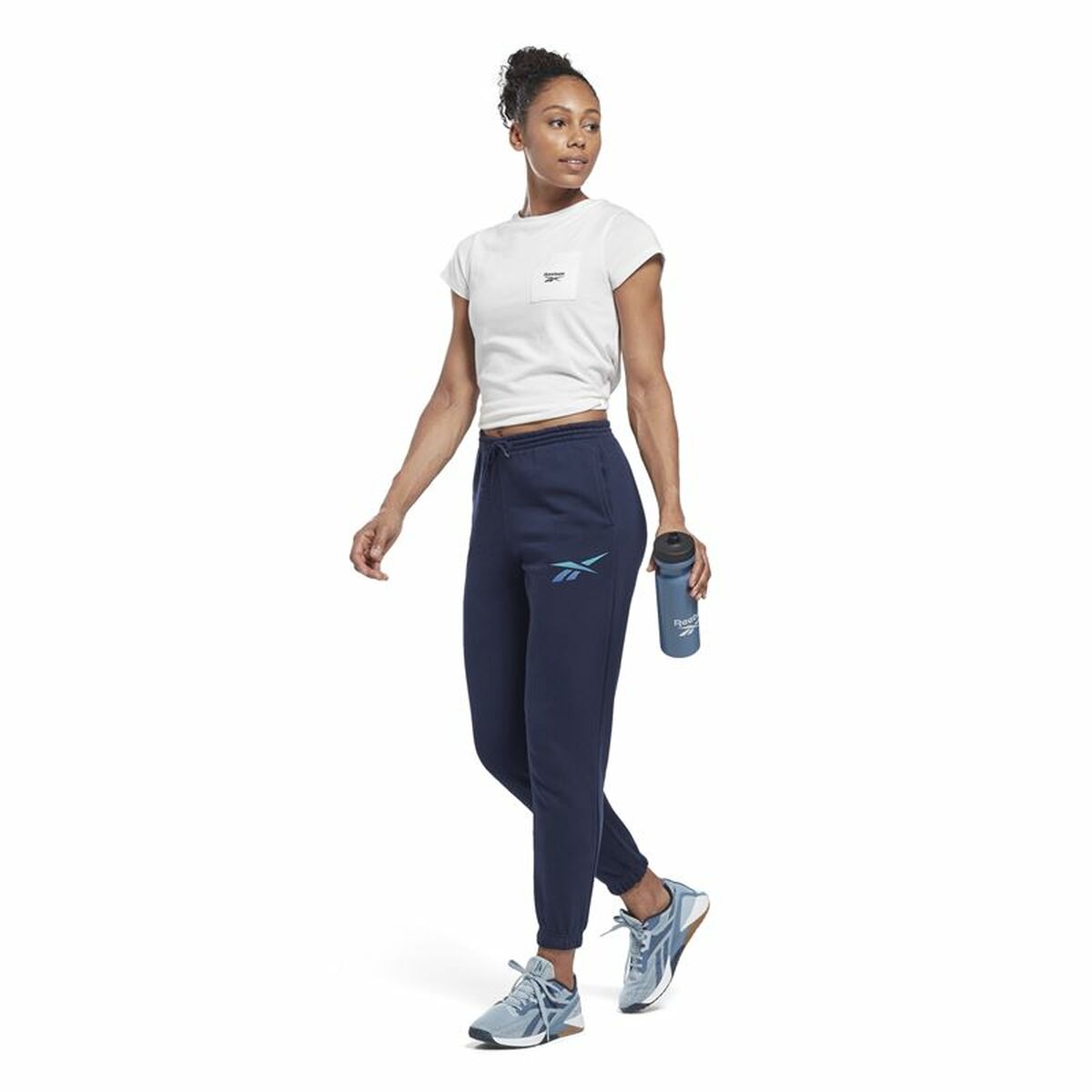 Lange sportbroek Reebok Vector Graphic Marineblauw Vrouw