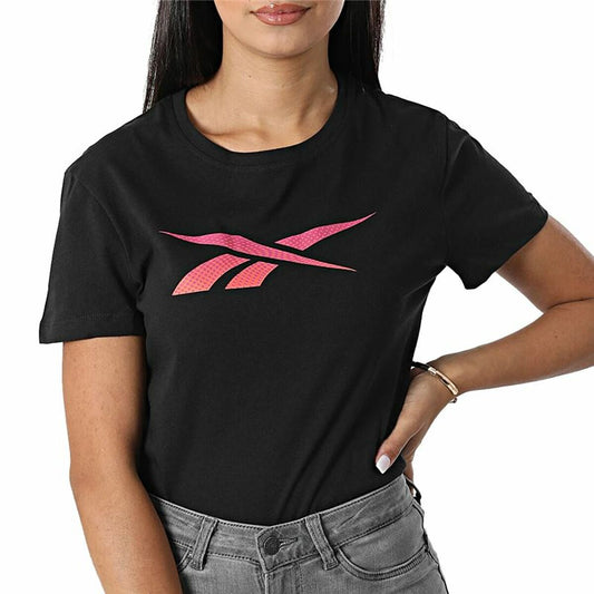 Dames-T-Shirt met Korte Mouwen Reebok  Vector Graphic Zwart