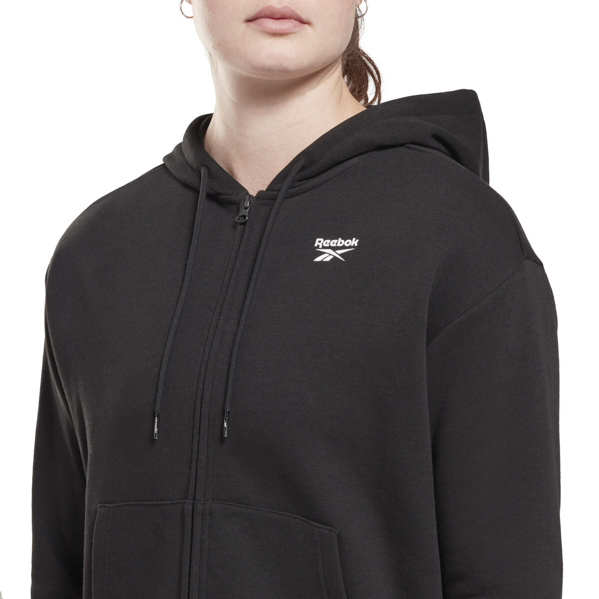 Dameshoodie met Rits Reebok  RI SL FRENCH TERRY H54754 Zwart