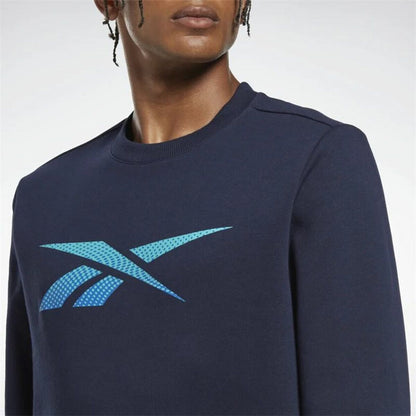 Herensweater zonder Capuchon Reebok Identity Fleece Crew Donkerblauw