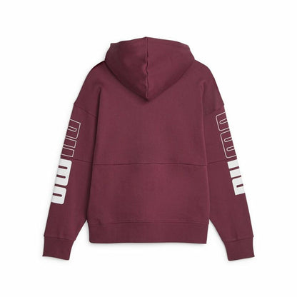 Dameshoodie Puma Power Colorblock Donkerrood