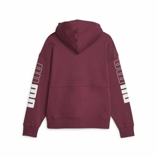 Dameshoodie Puma Power Colorblock Donkerrood