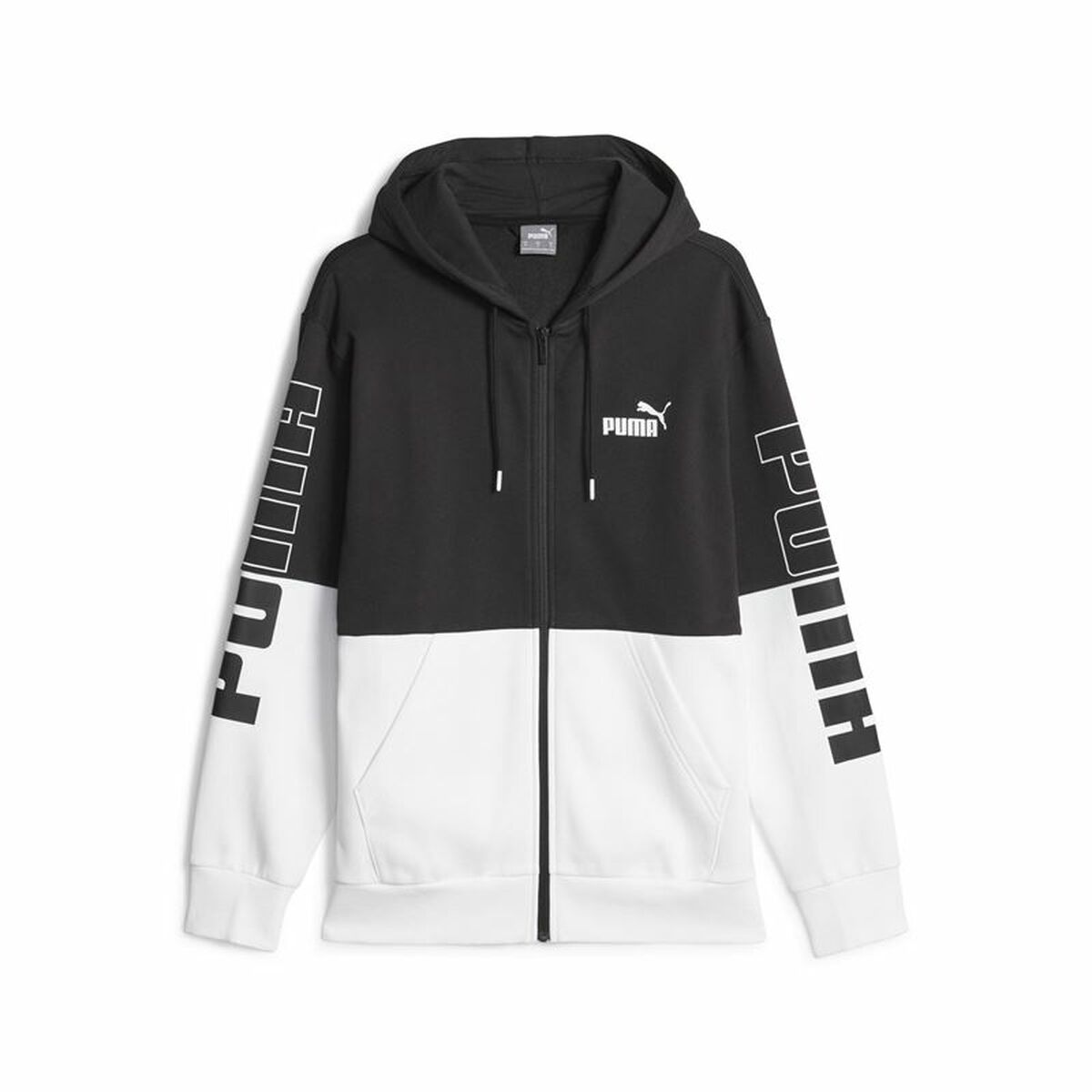 Herenhoodie Puma Power Colorblock Zwart