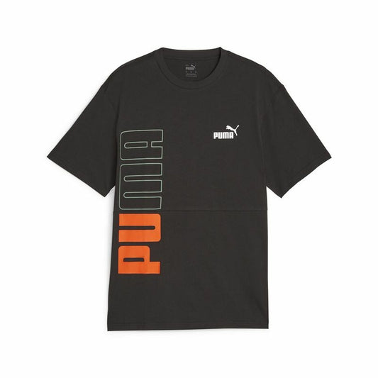 Heren-T-Shirt met Korte Mouwen Puma Power Colorblock Zwart