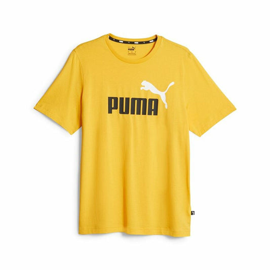 Heren-T-Shirt met Korte Mouwen Puma Ess+ 2 Col Logo Geel