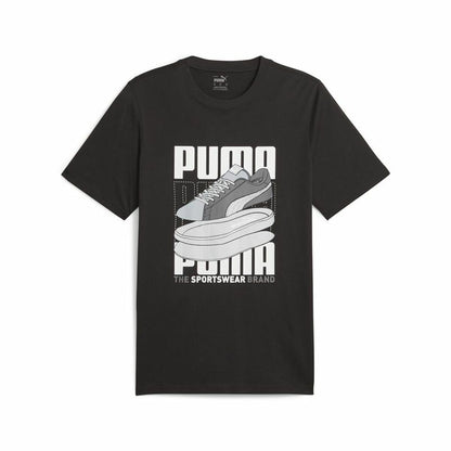 Heren-T-Shirt met Korte Mouwen Puma Graphiccs Sneaker Zwart