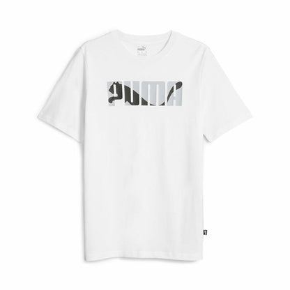Heren-T-Shirt met Korte Mouwen Puma Graphiccs Wordin Wit