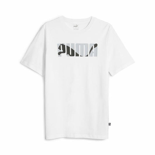 Heren-T-Shirt met Korte Mouwen Puma Graphiccs Wordin Wit