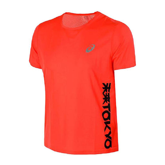 Heren-T-Shirt met Korte Mouwen Asics Tokyo Ventilate Oranje
