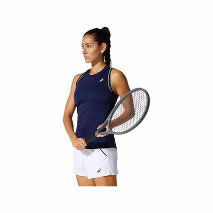 Tank Top Dames Asics Court Piping Donkerblauw