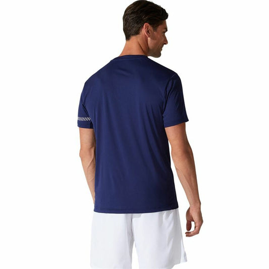 Heren-T-Shirt met Korte Mouwen Asics Court SS Blauw