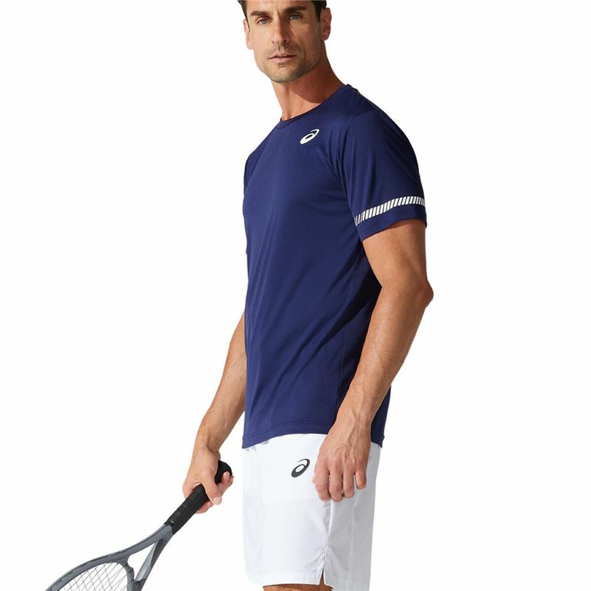 Heren-T-Shirt met Korte Mouwen Asics Court SS Blauw