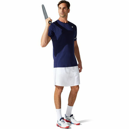Heren-T-Shirt met Korte Mouwen Asics Court SS Blauw