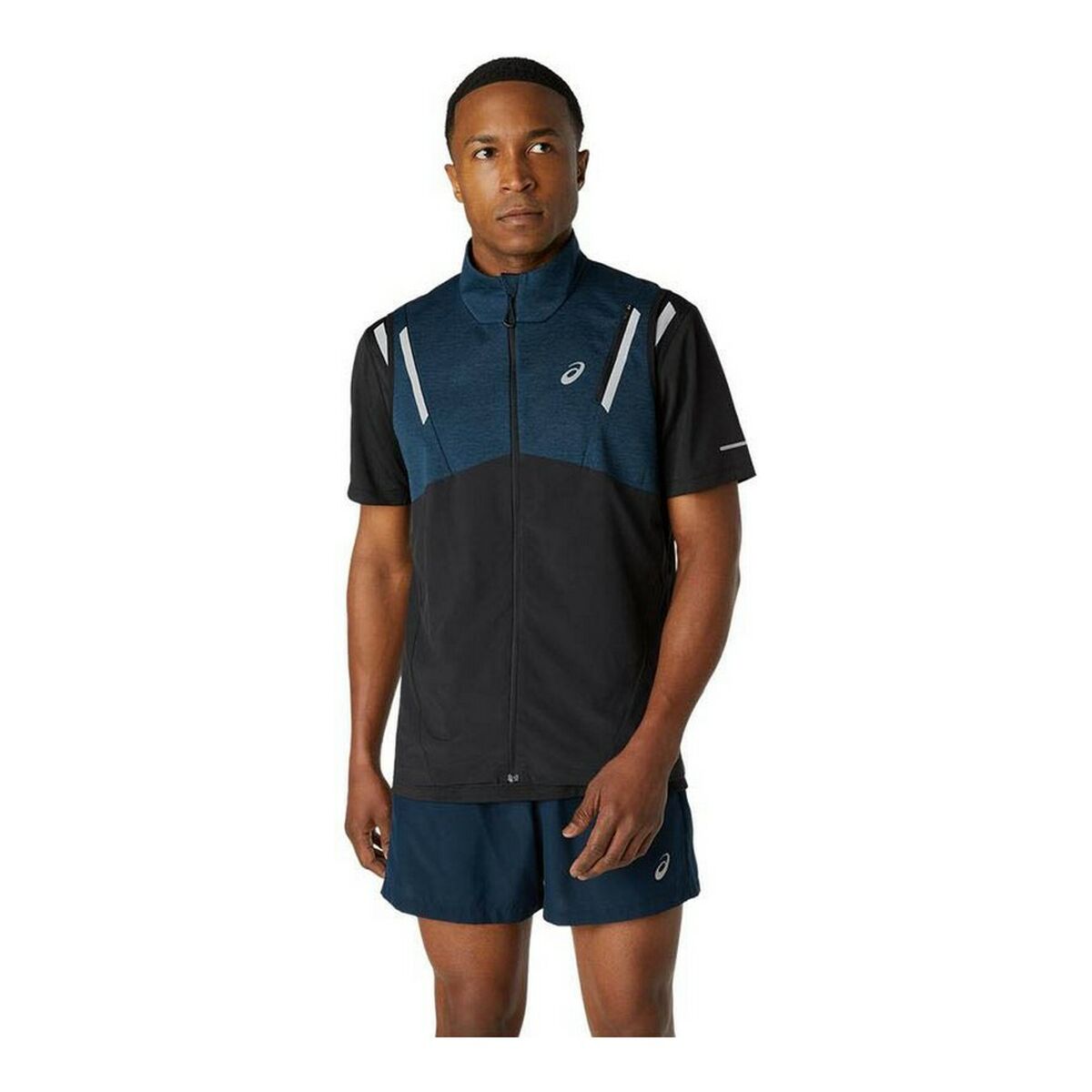 Heren Sportvest Asics Lite-Show Blauw Zwart