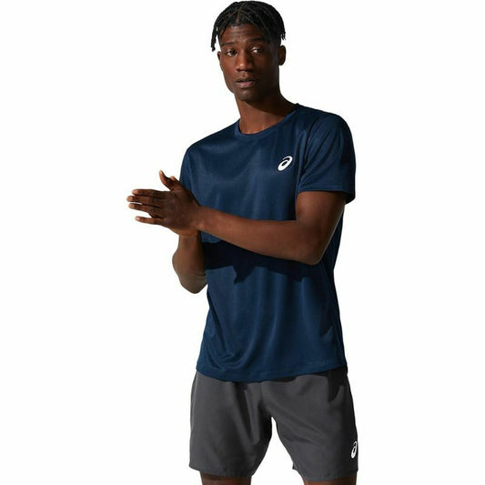 Heren-T-Shirt met Korte Mouwen Asics Core Blauw