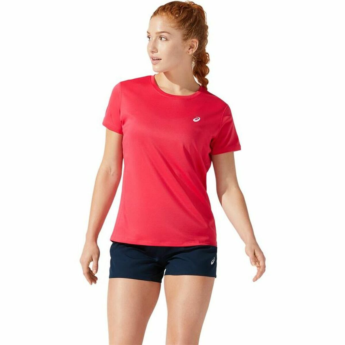 Dames-T-Shirt met Korte Mouwen Asics Core Scharlakenrood