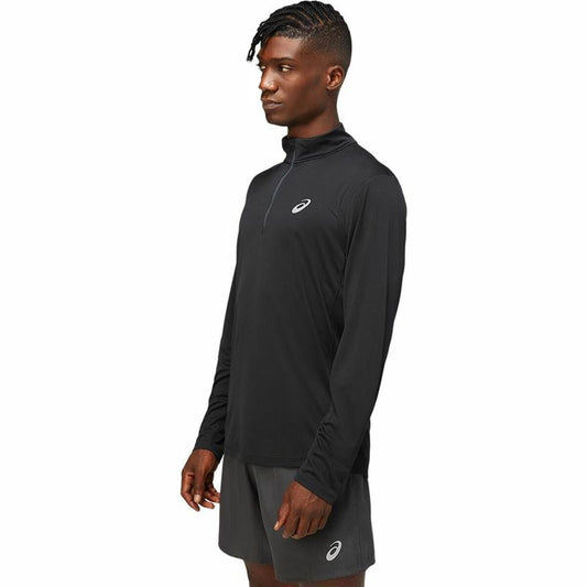 Heren-T-Shirt met Lange Mouwen Asics Core 1/2 Zwart Met ritssluiting