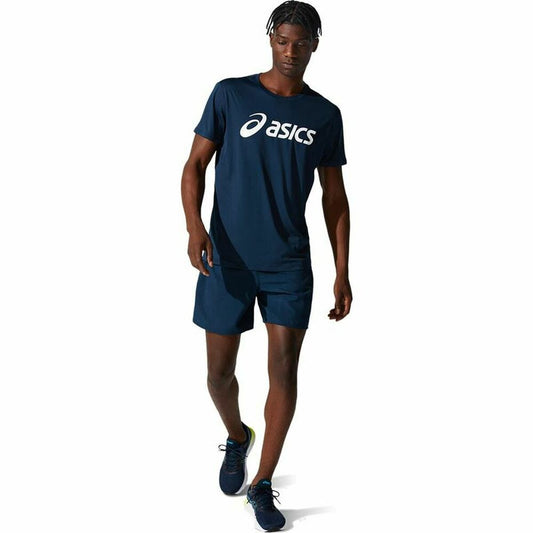 Heren-T-Shirt met Korte Mouwen Asics Core Marineblauw