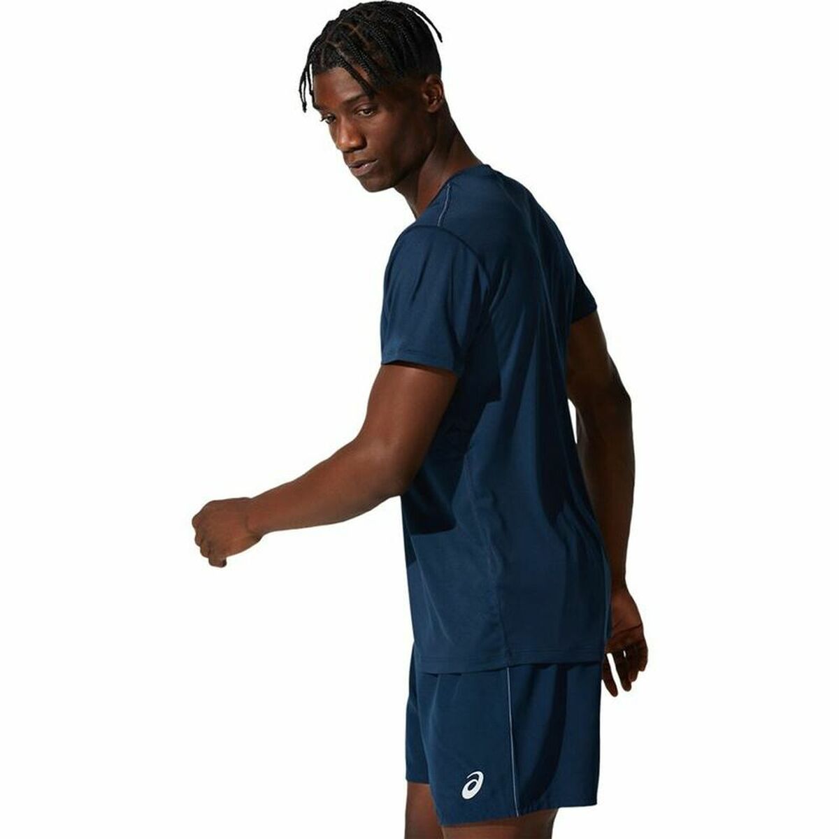 Heren-T-Shirt met Korte Mouwen Asics Core Marineblauw