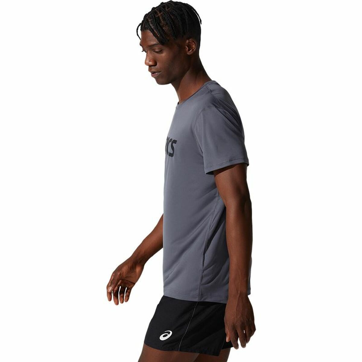 Heren-T-Shirt met Korte Mouwen Asics Core Donker grijs