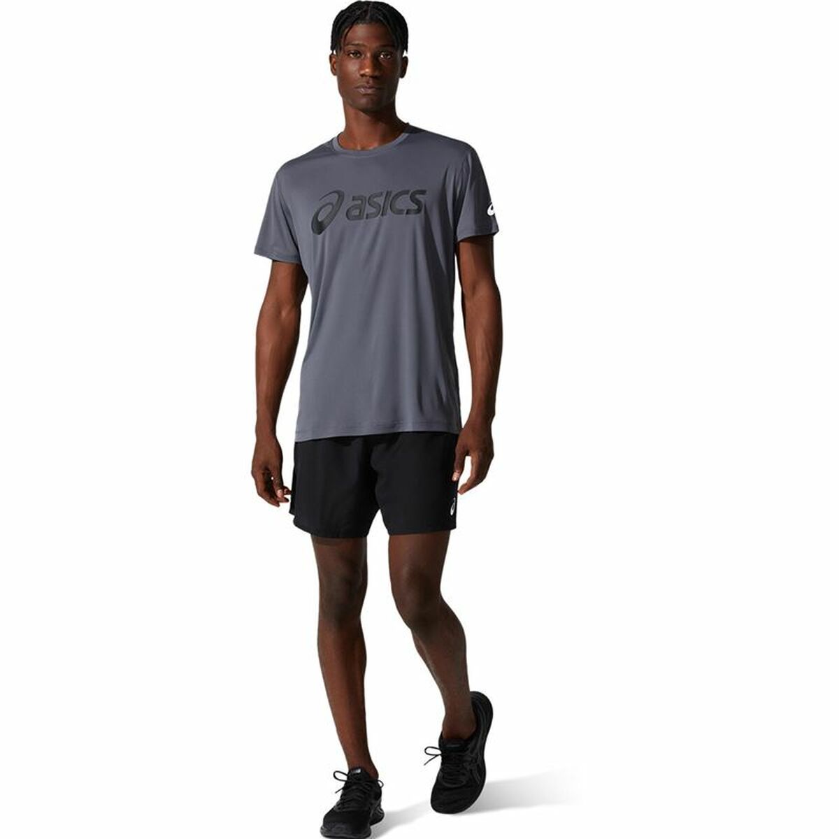 Heren-T-Shirt met Korte Mouwen Asics Core Donker grijs