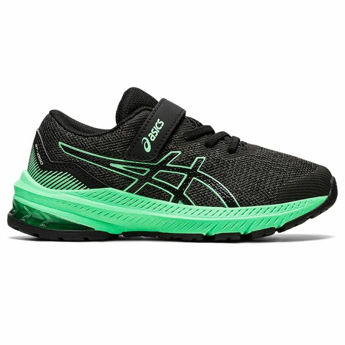 Hardloopschoenen voor Kinderen Asics GT-1000 11 Zwart/Groen