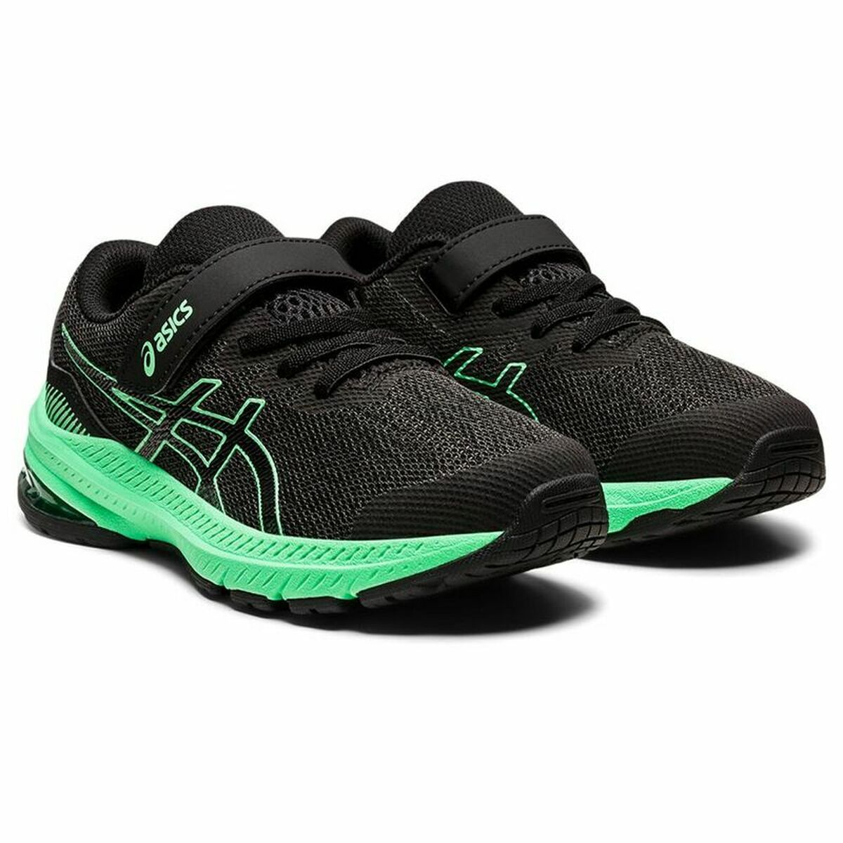 Hardloopschoenen voor Kinderen Asics GT-1000 11 Zwart/Groen