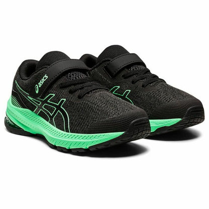 Hardloopschoenen voor Kinderen Asics GT-1000 11 Zwart/Groen