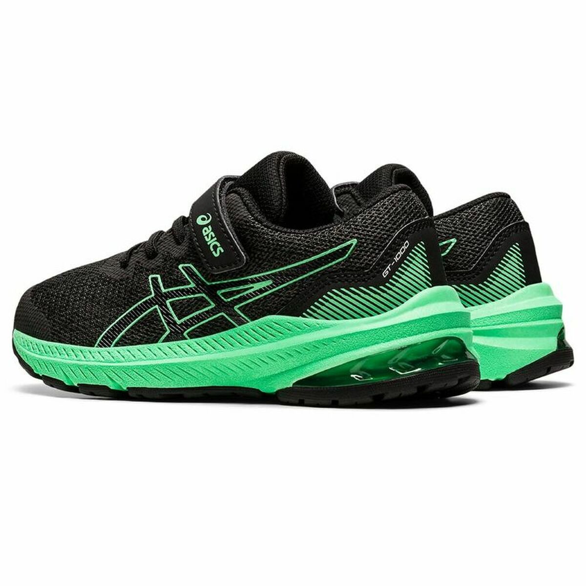 Hardloopschoenen voor Kinderen Asics GT-1000 11 Zwart/Groen