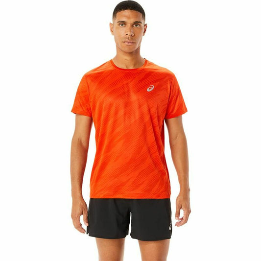 Heren-T-Shirt met Korte Mouwen Asics Core All Over Print Oranje