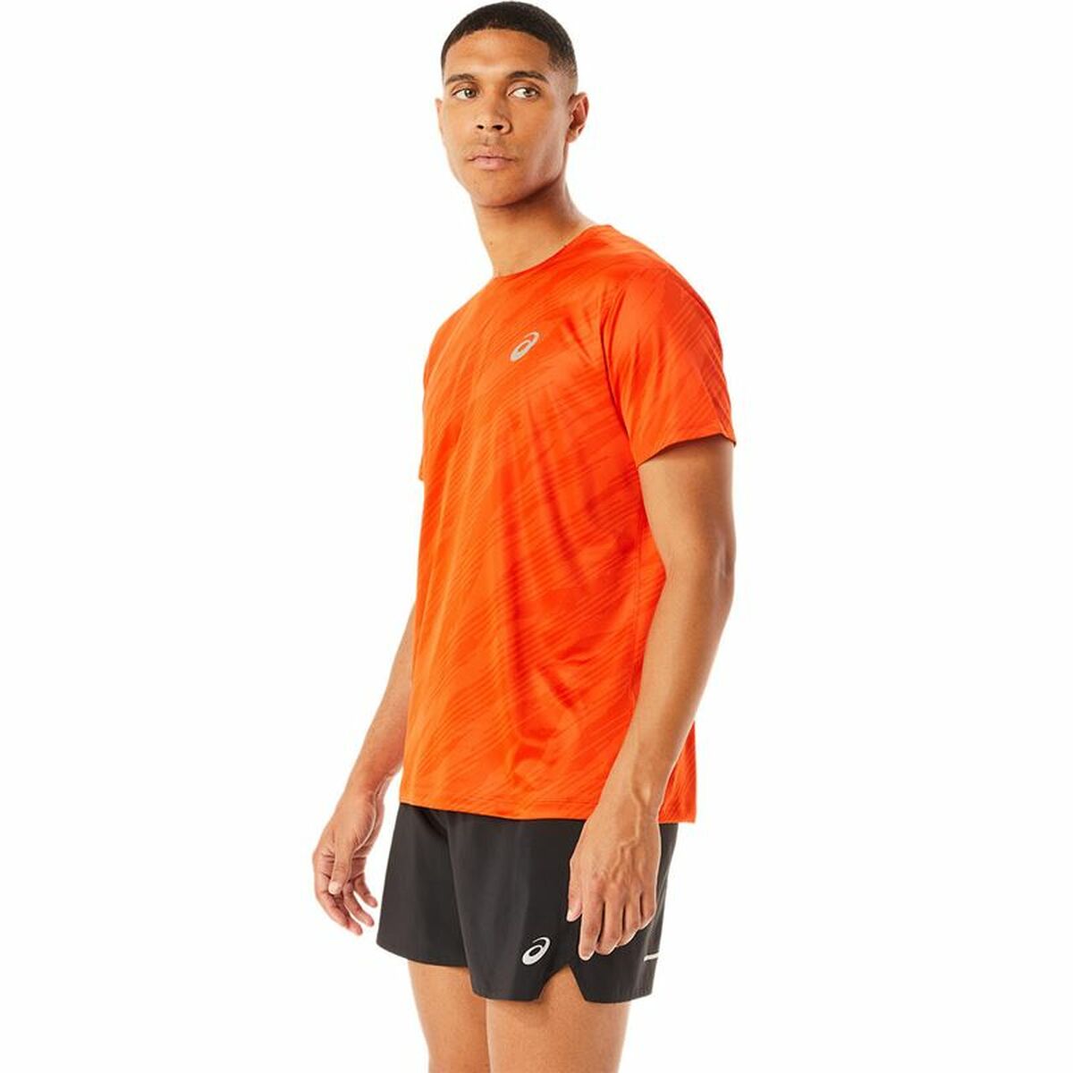 Heren-T-Shirt met Korte Mouwen Asics Core All Over Print Oranje