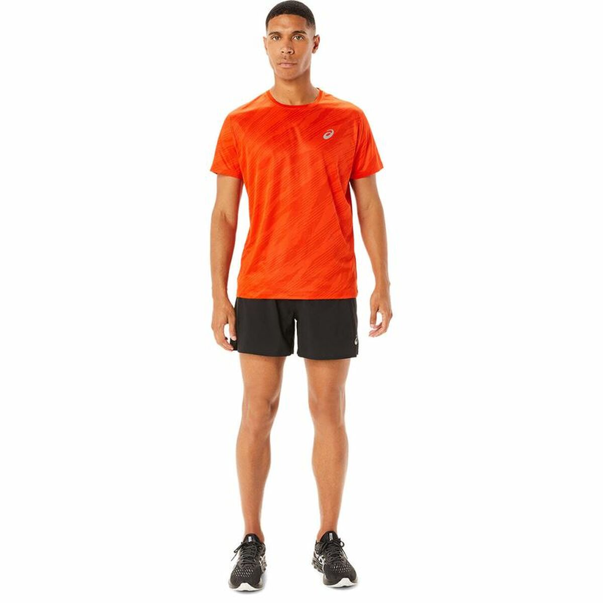 Heren-T-Shirt met Korte Mouwen Asics Core All Over Print Oranje
