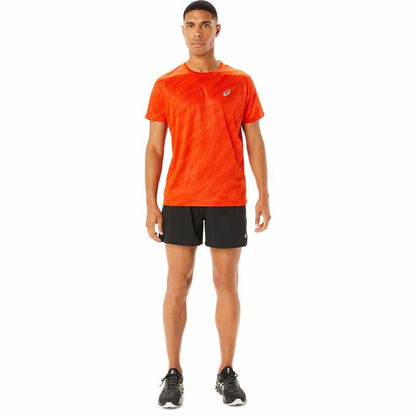 Heren-T-Shirt met Korte Mouwen Asics Core All Over Print Oranje