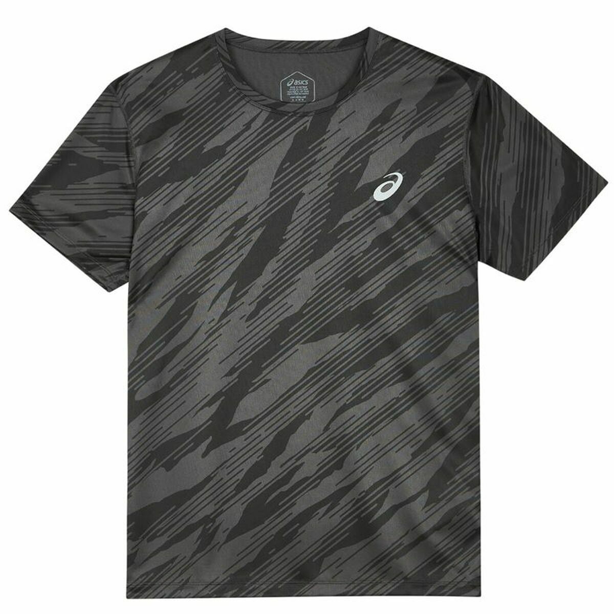 Heren-T-Shirt met Korte Mouwen Asics All Over Print Zwart