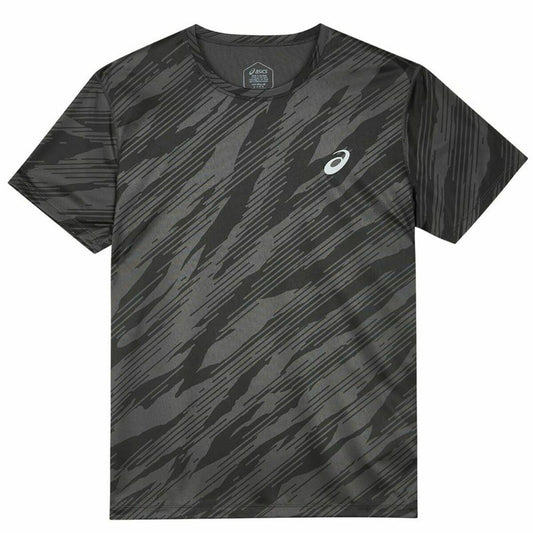 Heren-T-Shirt met Korte Mouwen Asics All Over Print Zwart