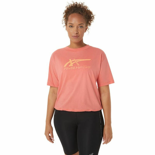Dames-T-Shirt met Korte Mouwen Asics Tiger Roze