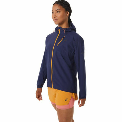 Sportjack voor dames Asics Fujitrail WaterProof Donkerblauw